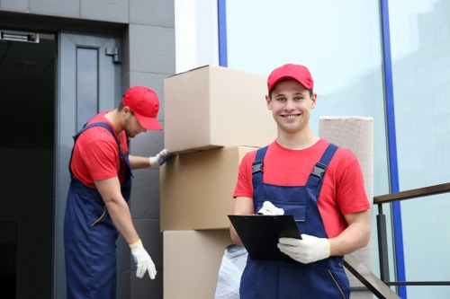 Professional moving team handling a London relocation with care