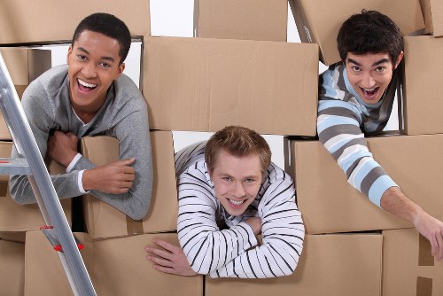 Removal van loaded for a home move on a London street