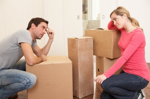 Packing and organising business equipment for a London office move