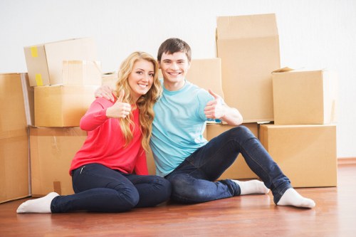 Office relocation items prepared for transport in London