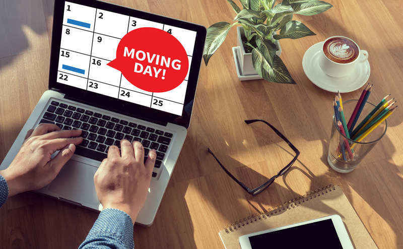 Invoice and payment details for a relocation service